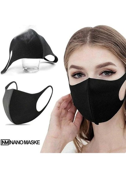 10 Adet Nano Steril Siyah Yüz Maskesi