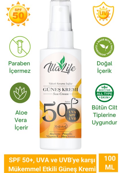 D Vitamini Etkili Tüm Cilter Için Spf 50+ Faktörlü Cilt Besleyici Güneş Kremi Suya Dayanıklı Formül