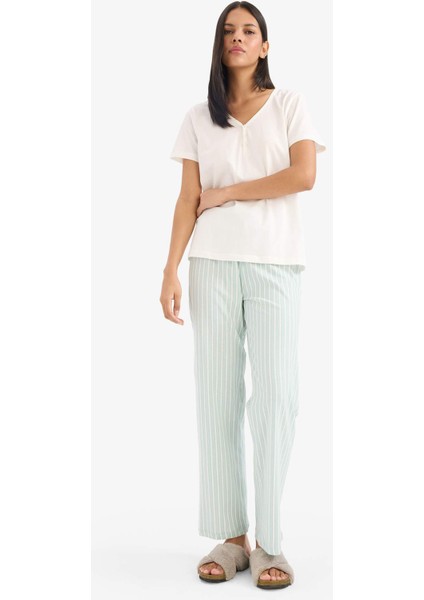 Pijama Takımı Kısa Kollu Üst Esnek Belli Uzun Alt-Fall in Love E4823AX25SP fiyatları