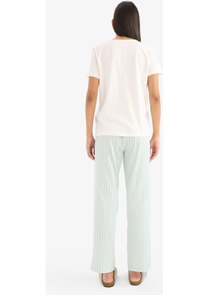 Pijama Takımı Kısa Kollu Üst Esnek Belli Uzun Alt-Fall in Love E4823AX25SP indirimleri