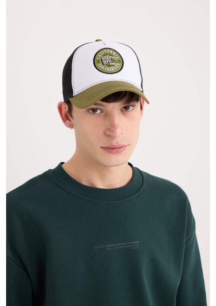 Erkek Etiket Baskılı Dokuma Beyzbol Basketbol Şapkası D7834AX25SM