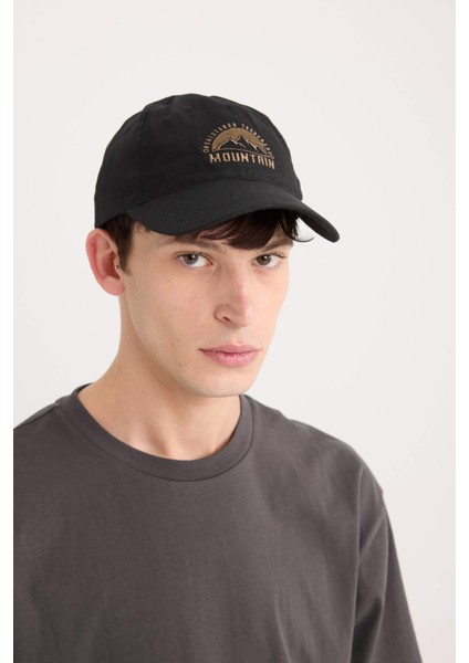 Erkek Nakışlı Pamuklu Cap Şapka D7825AX25SM