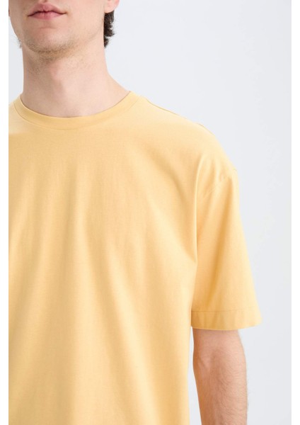 %100 Pamuk Boxy Fit Bisiklet Yaka Basic Düz Kısa Kollu Tişört D6070AX25SP indirimleri