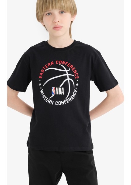 Erkek Çocuk NBA Wordmark Bisiklet Yaka Kısa Kollu Tişört E4835A825SM
