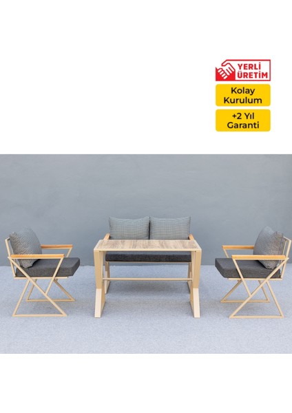 30 x 20 Kum Saati Bahçe Konfor Seti 2+1+1+Masa-Cappuccıno