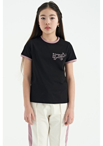 T13KG-75110_01 Kız Garson T-Shirt O Yaka