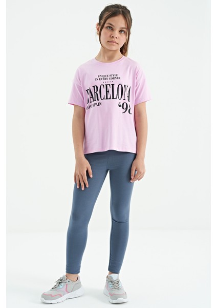 T13KG-75115_01 Kız Garson Oversize T-Shirt O Yaka