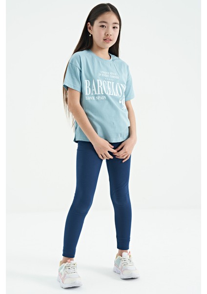 T13KG-75115_01 Kız Garson Oversize T-Shirt O Yaka