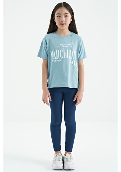 T13KG-75115_01 Kız Garson Oversize T-Shirt O Yaka