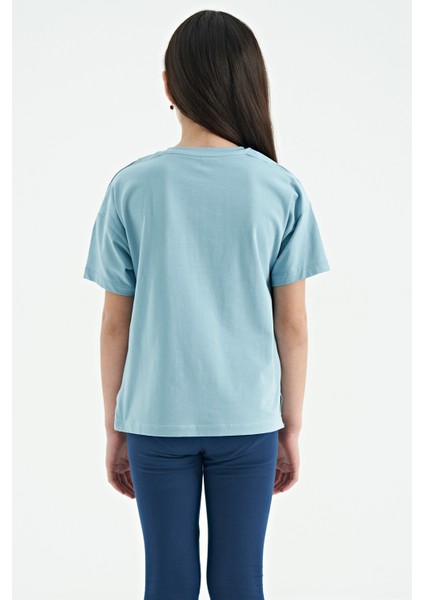 T13KG-75115_01 Kız Garson Oversize T-Shirt O Yaka