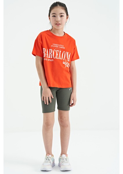 T13KG-75115_01 Kız Garson Oversize T-Shirt O Yaka