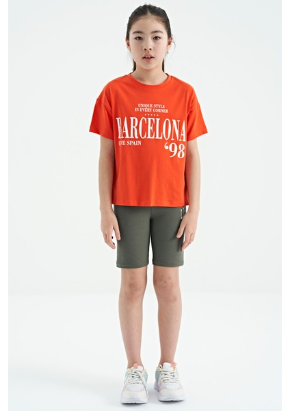 T13KG-75115_01 Kız Garson Oversize T-Shirt O Yaka