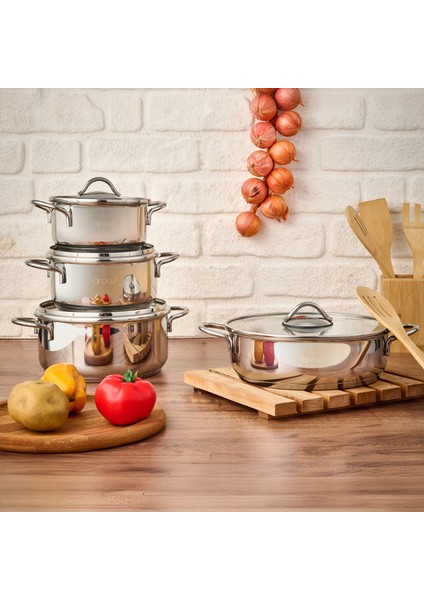 Azure 8 Parça Tencere Seti - Inox