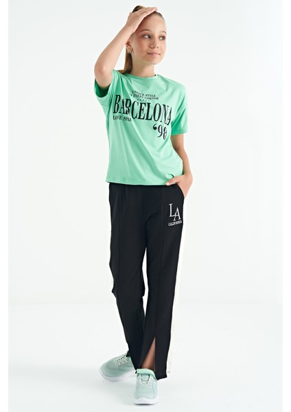 T13KG-75115_01 Kız Garson Oversize T-Shirt O Yaka