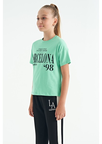 T13KG-75115_01 Kız Garson Oversize T-Shirt O Yaka