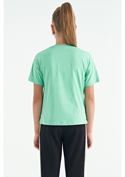 T13KG-75115_01 Kız Garson Oversize T-Shirt O Yaka