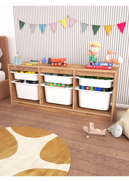 Tidy Çok Amaçlı 3+3 Sepetli Oyuncak dolabı