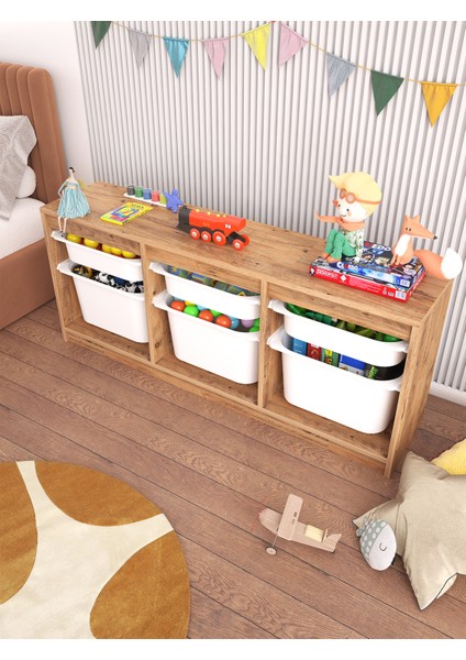 Tidy Çok Amaçlı 3+3 Sepetli Oyuncak dolabı