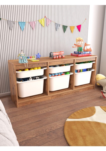 Tidy Çok Amaçlı 3+3 Sepetli Oyuncak dolabı