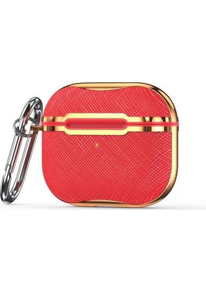 3 Kırmızı + Altın Için Bez Doku Kulaklık Kılıfı (Yurt Dışından)