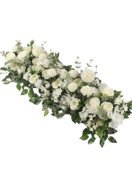 100CM Lüks Beyaz Gül Yapay Çiçek Sıra Düğün Masa Centerpiece Çiçekler Backdrop Duvar Kemerler Dekor Parti Sahne Çiçek Mor / Boyut100CM (Yurt Dışından)