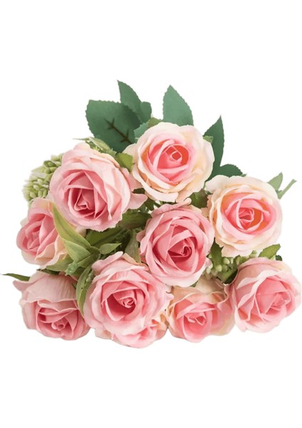 Yapay Çiçek On Baş Ipek Beyaz Gül Paketi Karalama Defteri Sevgililer Düğün Açık Bahçe Parti Aile Odası Vazo Dekorasyonrenk:beyaz (Yurt Dışından)