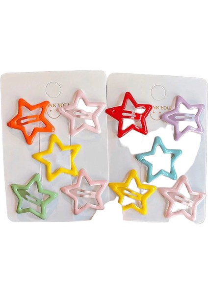 10 Pcs/set Bebek li Geometrik Yıldız Süs Saç Klipleri Çocuklar Klasik Sevimli Ettes Saç Tespitleri Çocuk Saç AksesuarlarBasit Şeması (Yurt Dışından)