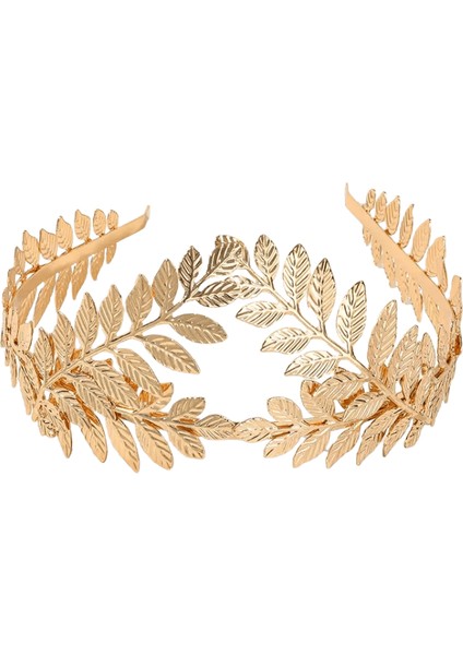 Yeni Altın Yaprak Baş Bandı Başlık Taç Tiara Headdress Tanrıça Yunan Kafası Takı Gelin Düğün Fg2 (Yurt Dışından)