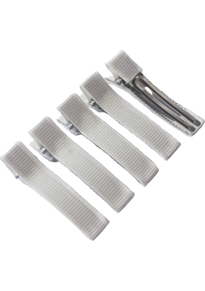 20PCS/LOT 50MM Grosgrain Şerit Astarlı Timsah Klipsleri Prenses At Kuyruğu Tutucu Saç Tokaları Saç Klipsleri Fildişi (Yurt Dışından)
