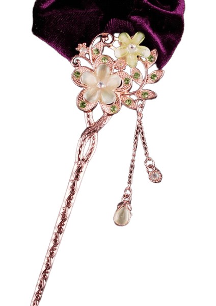 Çin Tarzı Saç Çubukları, Rhinestone Saç Çubukları Vintage Saç Tokası Kedi Göz Taş Klips Saç Tokaları Aksesuar Yeşil (Yurt Dışından)