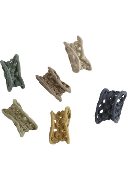 6pcs/set Yüksek At Kuyruğu Tutucu Saç Halkası Şeritler Kalın Bağlar Manşet Naylon Elastics Saç Ipi Tavan Saç Kravat C (Yurt Dışından)
