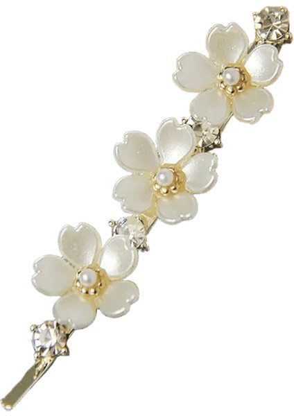 Yeni Kore Versiyonu Inci Çiçek Zirkon Tek Satır Saç Klip Rhinestone Yan Klip Mizaç Moda Saç Aksesuar MHM-01-052-01 (Yurt Dışından)