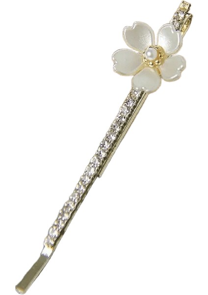 Yeni Kore Versiyonu Inci Çiçek Zirkon Tek Satır Saç Klip Rhinestone Yan Klip Mizaç Moda Saç Aksesuar MHM-01-052-01 (Yurt Dışından)