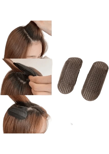 Görünmez Kaık Sünger Saç Klipsi Ön Saç Çizgisi Hacim Taban Puf Yastık Saç Klipsleri Şekillendirme Aracı Aksesuar Kahverengi 2pcs 6.8x2.5cm (Yurt Dışından)
