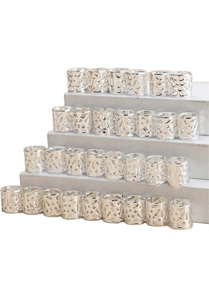 10/30PCS 10X12MM Küçük Gümüş Altın Kaplama Saç Halkası Örgü Dreadlocks Delik Mikro Boncuklar Ayarlanabilir Manşet Klips Saç Örgü Şekillendirme Gümüş 30 Adet (Yurt Dışından)