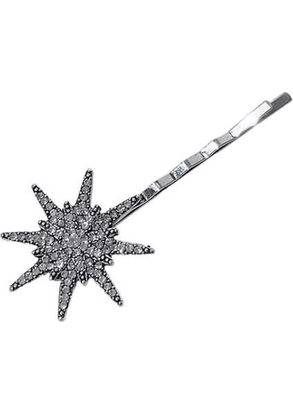 Yeni Geometrik Yıldızlar Ay Rhinestone Saç Klip Seti Snoweflake Yıldız Gelin Saç Türleri Yan Klip Saç Ettes Saç Takı Hediyesi Antik Gümüş 1 (Yurt Dışından)