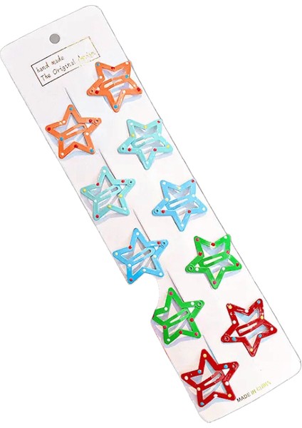 10PCS/SET Sevimlili Yıldız Waterdrop Şekil Saç Klipleri Çocuklar Çocuklar Güzel Saç Süslemeleri Çocuklar Color10PCS Yıldız 3 (Yurt Dışından)