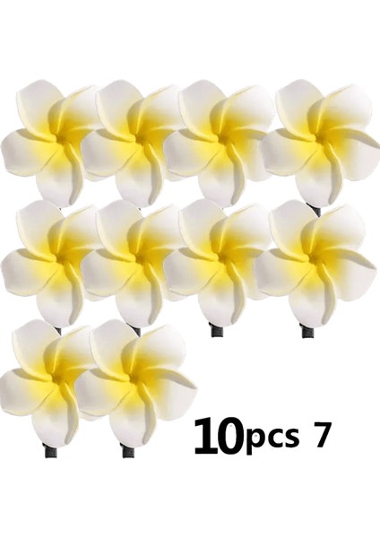 1-10PCS Plumeria Çiçek Saç Klipleri Saç Türkleri Kız Kız Yan Bangs Klipler Çiçek Ette Hawai Partisi Çanta Şapka 10 Pcs-7cm (Yurt Dışından)