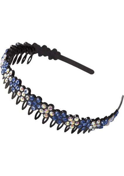 Unisex Alice Saç Bandı Çerçeve Kafa Bandı Erkek Spor Saç Band Çember Top Çift Bangs Çiçek Rhinestone Eblueab (Yurt Dışından)