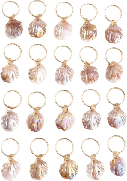 20PCS Kabuk Cazibesi Örgülü Saç Halkaları - Şık Benzersiz Headdress Dreadlock Saç Klipleri (Yurt Dışından)