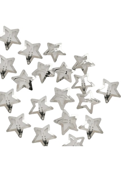 Yeni Dark Y2K Siyah Yıldız Bobby Pin Saç Tokası Serin Cazibe Bb Saç Klipsi Pentagram Harajuku Tavan Gümüş/beden20PCS (Yurt Dışından)