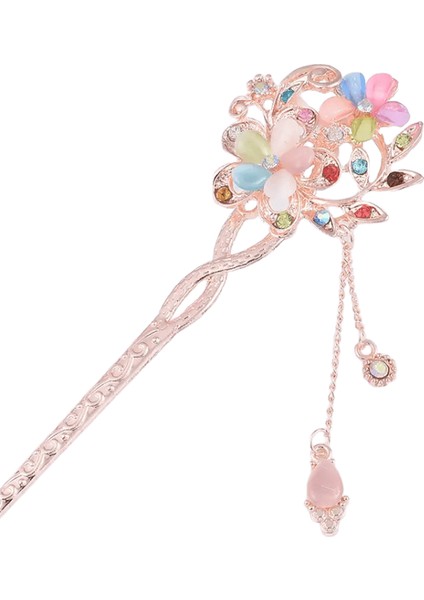 Çin Tarzı Saç Çubukları, Rhinestone Saç Çubukları Vintage Saç Tokası Kedi Göz Taş Klipsleri Saç Tokaları Aksesuarlık Çokli (Yurt Dışından)