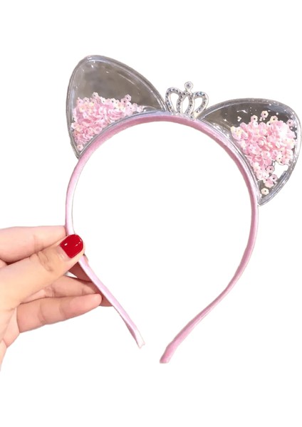 Sevimli Parlayan Pullu Kedi Kulakları Saç Bantları Tatlı Saç Süsü Kafa Bandı Prenses Hediye Kids Moda 4 (Yurt Dışından)