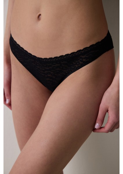 Easy Lace V Shape Siyah Brazilian Külot
