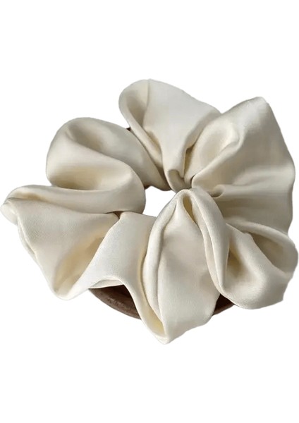 1pcs Ipek Saten Scrunchies Koreli Bayan Elastics Saç Band Ponytail Tutma Bej (Yurt Dışından)