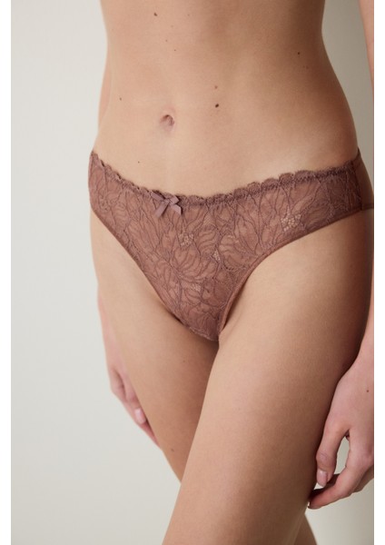 Lotus Lace Kahverengi Slip