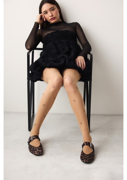 Heart Tattoo Naturel Ten Külotlu Çorap - Penti Loves Paris Koleksiyonu modelleri
