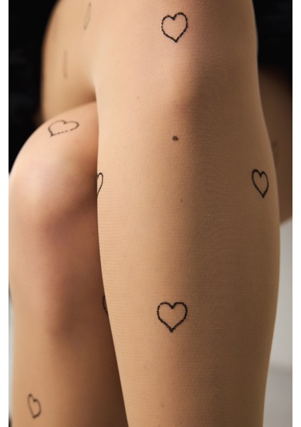 Heart Tattoo Naturel Ten Külotlu Çorap - Penti Loves Paris Koleksiyonu fırsatları