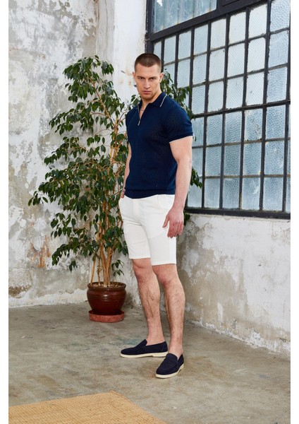 Erkek Beyaz Beli Yarım Lastikli Gold Şort fiyatları