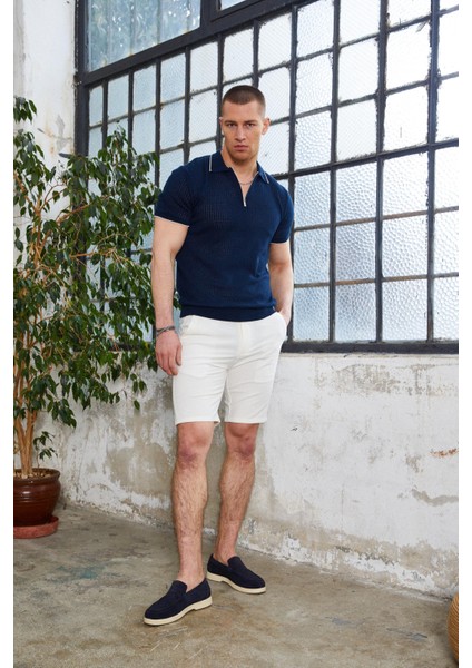 Erkek Beyaz Beli Yarım Lastikli Gold Şort fırsatları